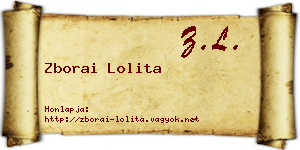 Zborai Lolita névjegykártya